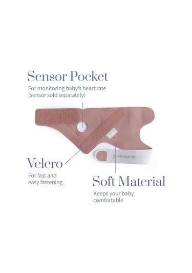 Owlet Aksesuarlı Kumaş Çorap - Dream Sock Bebek Telsizi İçin - Gül Kurusu