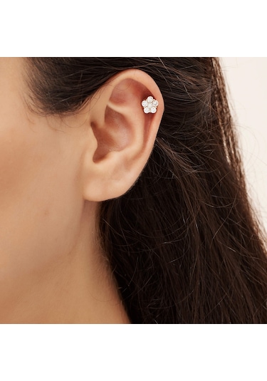 Altınbaş Pırlanta Çiçek Tragus Piercing (503774215) Altın
