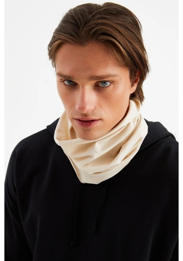 Erkek 4 Fonksiyonlu Koruyucu Pamuklu, Esnek, Terletmez, Bandana, Boyunluk, Maske - Tek Ebat / Bej Bej
