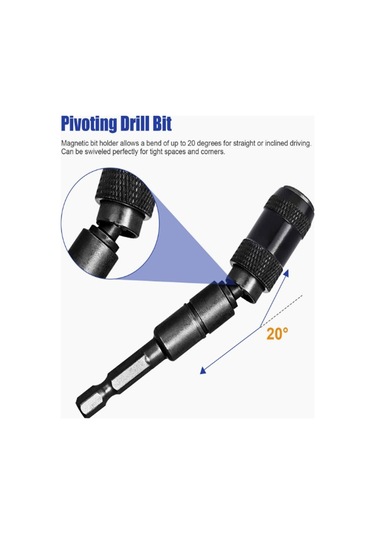 Tangshopping Le 2 Adet/4 Adet 1/4 Inç Shank Çelik Darbe Manyetik Döner Matkap Ucu Tutucu Manyetik Kilit İle