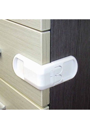 Çocuk Bebek Koruma Kilidi Köşeli Dolap Çekmece Kilidi 2 Adet Çok Renkli
