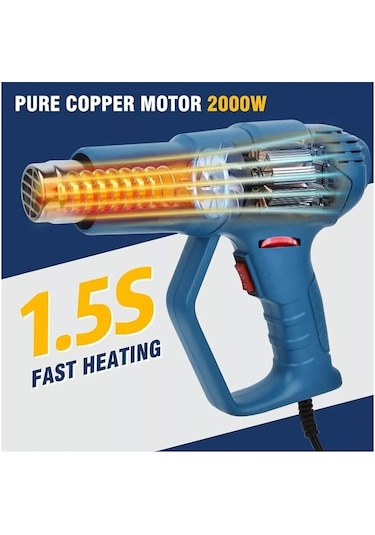 Tograt TGR-202 Profesyonel 2000 W Sıcak Hava Tabancası  2 Kademeli Isı Ayarlı Yx9