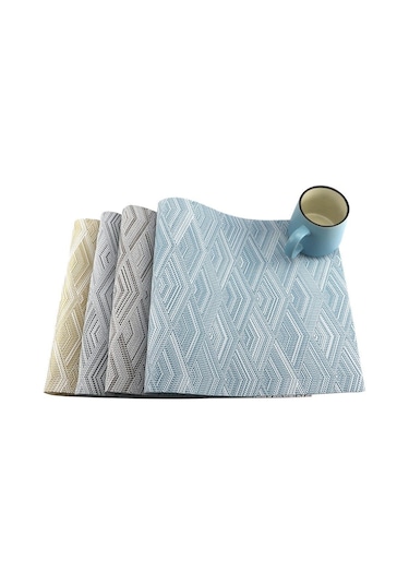 Açık Gri 4 Adet/takım Pvc Placemat Yemek Masası Paspas Seti De Masa Kase Ped Peçete Yemek Masası Tepsisi Mat Bardak Çocuk Masası Seti Açık Gri