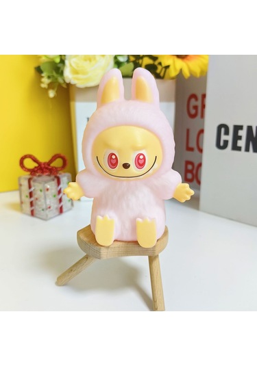 Sevimli Labubu Çocuk Yatak Odası Dekorasyon Gece Lambası Pembe