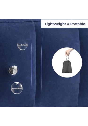 Elmpaly Ayarlanabilir Yükseklikli Şişme Ayaklık Gri - Seyahat Ve Ofis İçin Taşınabilir Ergonomik Destek