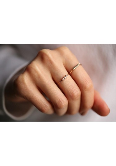 Reis T1719 Üç Sıra İnci Yüzük Altın