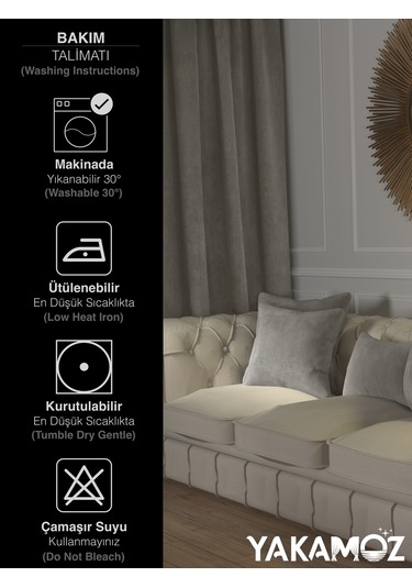 Br Yakamoz Açık Gri Kırlent , Yastık Kılıfı Kadife Görünümlü Velvet Touch Serisi Açık Gri