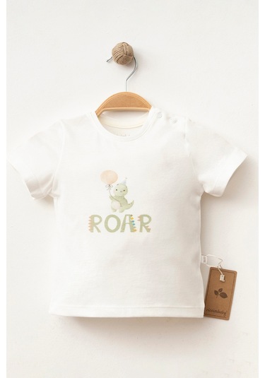 %100 Pamuklu Little Roar T-shirt Ekru