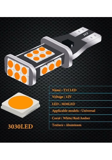 T15 24 Led Universal Turuncu Renk Park Geri Vites Ampulü