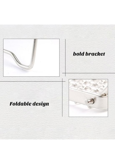 Gaz Sobası Standı Yüksek Stabilite Isıya Dayanıklı Paslanmaz Taşınabilir Katlanır Piknik Barbekü Izgara Izgara Kamp Malzemeleri Gümüş