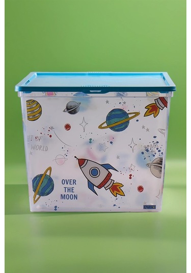 Qutu Light Box Space Fun Dekoratif Saklama Ve Oyuncak Kutusu- 50 Litre Şeffaf