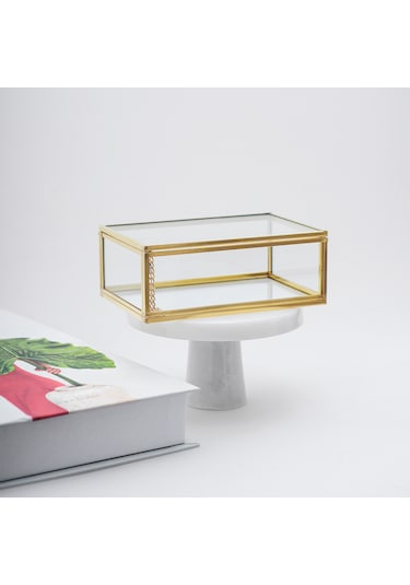 Cam Kutu Pirinç & Gold 10x8x5cm