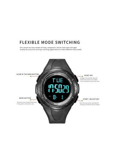 Smael 1016 Çok İşlevli Erkek Elektronik Dijital Saat 50m Su Geçirmez Şık Kronograf Kol Saati Aydınlatmalı/alarm/kronometre/hafta/tarih/saatlik Zil Koyu Yeşil Diğer