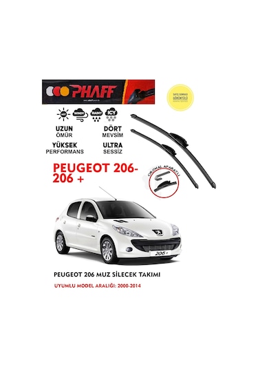 Pejo 206 Muz Silecek Takımı 2001 Model Araca Özel Aparat