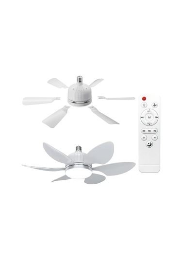 Xuweiwei 46cm 6 Bıçaklı Akıllı Tavan Vantilatörü White Pro Altı Paket Vantilatör Led Işıklı Uzaktan Kumandalı Mutfak Yatak Odası İçin