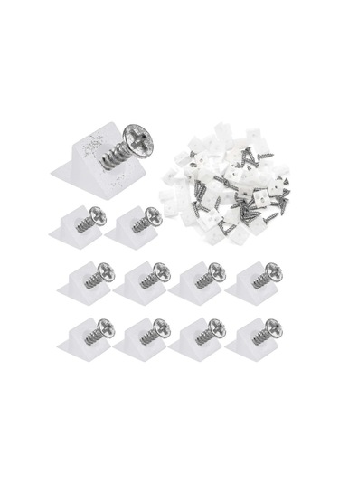 80 Adet Çekmece Destek Takviyeleri, Çekmece Sabitleyiciler, Vidalı Plastik Köşeler, Dolaplar, Çekmeceler İçin Beyaz Diğer