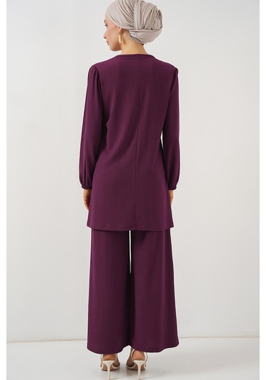 Kadın Tunik Pantolon Alt Üst Takım 6663 - Mor Mor