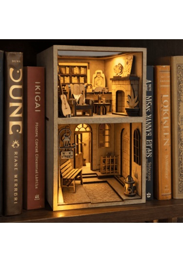 Magic Book Nook Ahşap Maket Seti 2 Katlı Peri Led'li Kitaplık Dekoru Dıy
