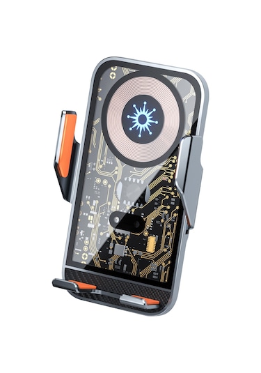 Wezone Oto İçin Akıllı Kanca Kablosuz Şarj Cihazı - Otomatik Algılama, 15w Güç, Gri Renk, Outlet Tutucu Diğer