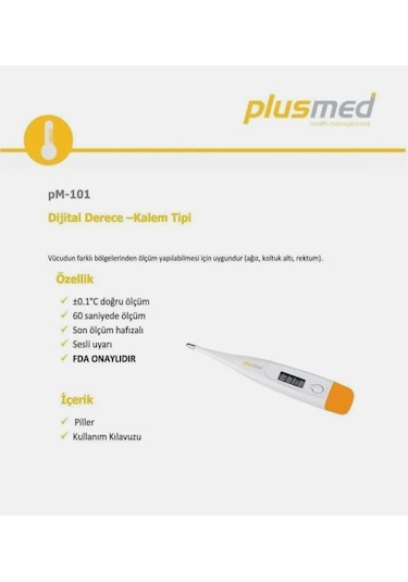 Plusmed PM101 Kalem Tipi Dijital Ateş Ölçer