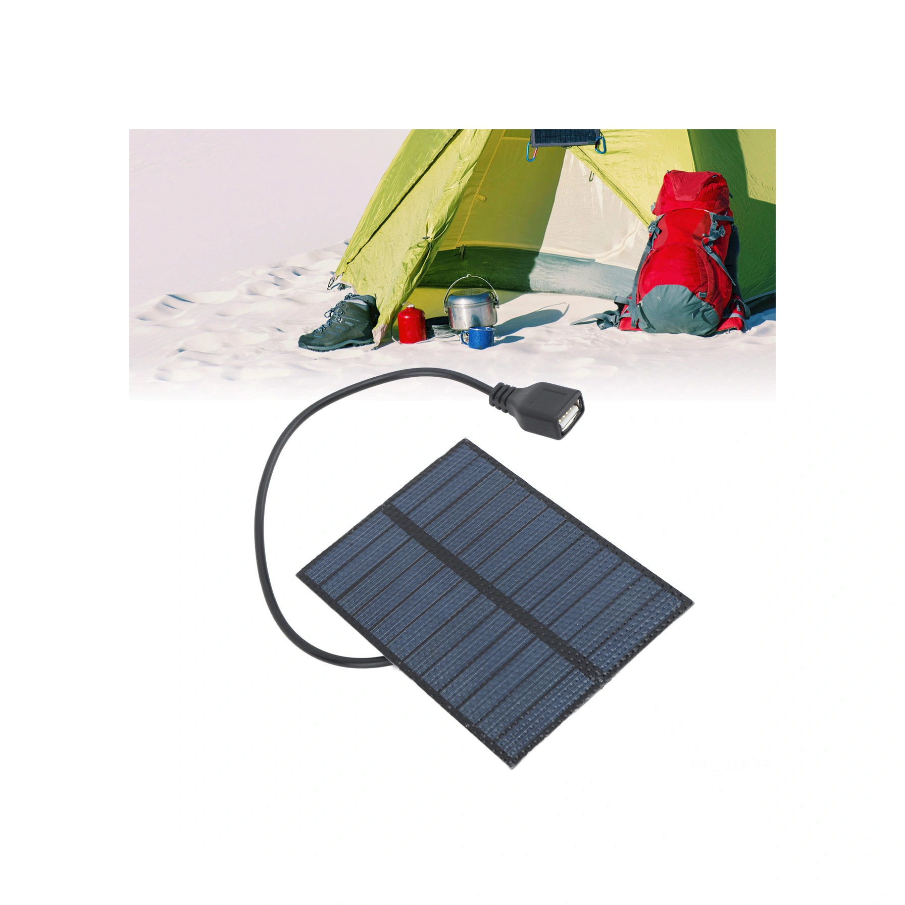 Geeroyoo 3w 5v Usb Çok Kristal Güneş Paneli - Taşınabilir Dış Mekan Şarj Cihazı Geri Çekim Yok - Ip67 Su Geçirmez