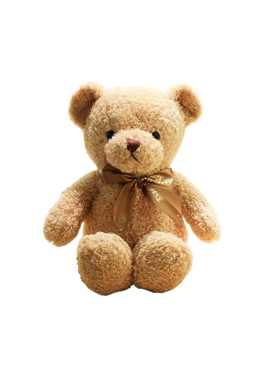 Turki Teddy Ayı Plush Toy Renkli Pillow 30cm Yosun Papyon-açık Kahverengi