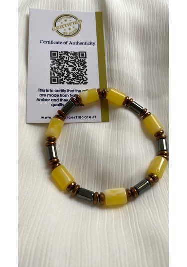 Hematit Ve Damla Kehribar Bileklik