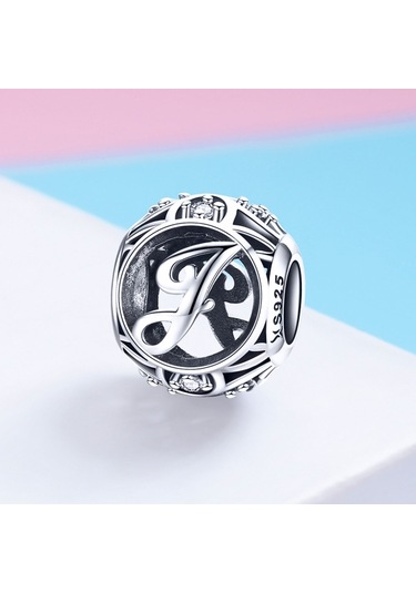 S925 Ayar Gümüş 26 İngilizce Harf Boncuk Dıy Bilezik Kolye Aksesuarları, Stil: J Çok Renkli