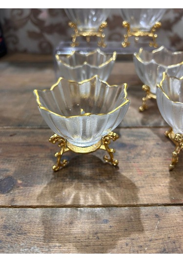 Wow Puslu Cam Lokumluk 6 Lı Altın Rengi