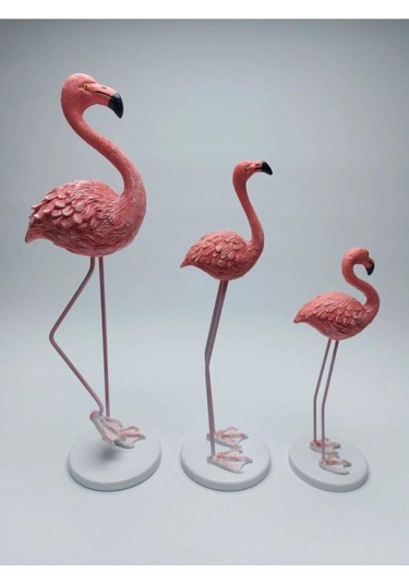 Metal Ayaklı 3 Lü Flamingo Pembe