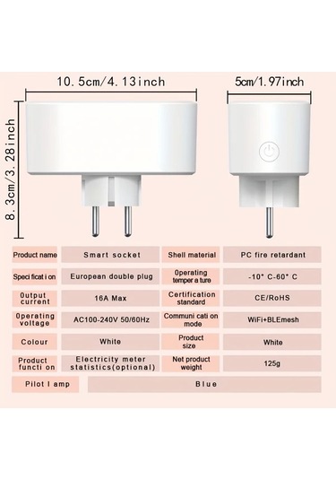 Motion003 1 Paket Avrupa Standartlı Çift Fişli Akıllı Ev Cihazı Ses Kontrolü Uzaktan İş