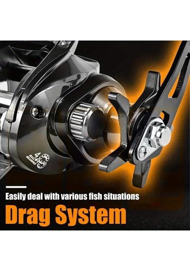 Motion003 1 Adet Uzun Döküm 5.3:1 Dişli Oranlı Sol El Altın İplik Kupası Baitcasting Olta Makinesi 15kg Güçlü Fren Kuvveti Tuzlu Su Balıkçılık Takımı