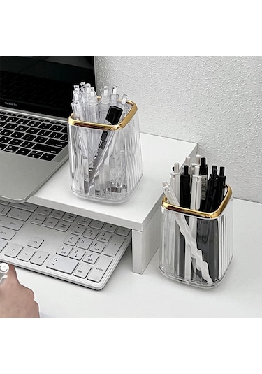 Lüks Makyaj Organizatörler Masaüstü Kozmetik Fırça Saklama Kutusu Ofis Kalem Kutusu Makyaj Fırçaları Organizatör Ruj Çeşitli Eşyalar Tutucu Yeşil