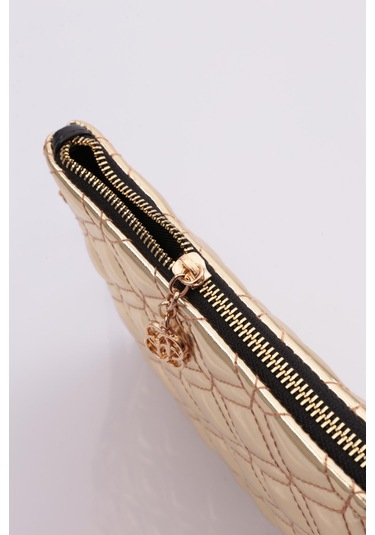 Dgn 4004 Kadin Baklava Dilimi Desenli Çanta 4004-2337-R13931 Altın