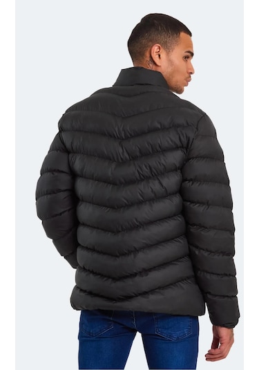 Slazenger Hear Erkek Puffer Şişme Mont Siyah Siyah