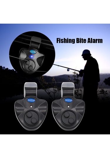 Adet Elektronik Balık Isırığı Alarmı Sesli Led Işık Göstergeli Balık Isırığı Alarmları