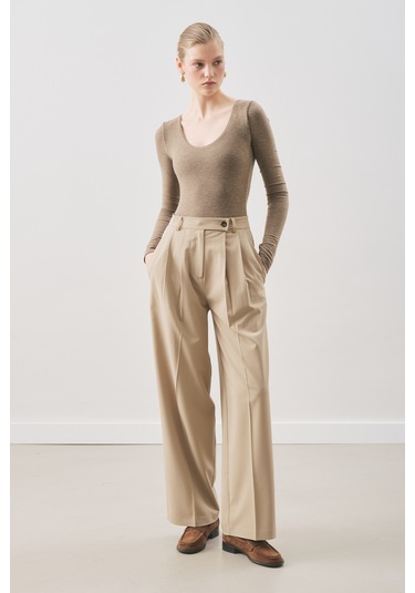 Classıc Pileli Pantolon Çağla Çağla