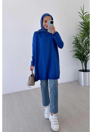Basic Merserize Tunik - Saks Mavi Saks Mavi