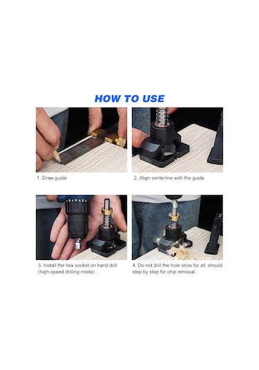 35mm Gizli Menteşe Sondaj Jig Delik Vidalı Kelepçe E17298