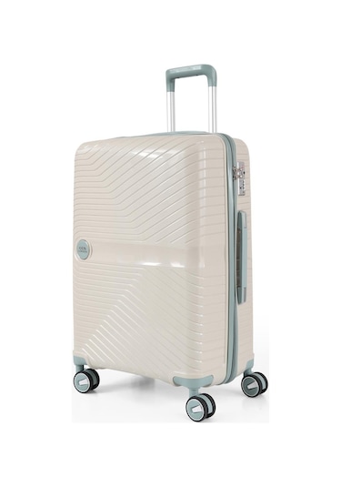 Ççs 5239 Polipropilen Orta Boy Valiz Beyaz-mavi Beyaz - Mavi