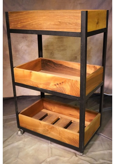 Ahşap Servis Arabası 64cmx40cmx107cm