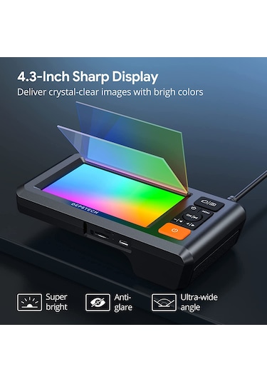 Depstech DS300 7.9mm Dual Lens 4.3 LCD 1080P 5M Yılan Kamera