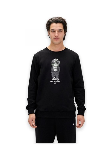 Bad Bear 24.02.12.019 Gator Crewneck Sweat Siyah Erkek Sweatshirt Siyah