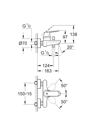 Grohe Eurosmart Cosmopolitan Banyo Bataryası 32831000