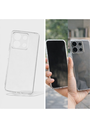 Redmi Note 13 Pro 5g Uyumlu Kılıf Şeffaf Kamera Korumalı 3d