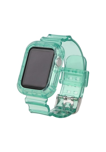 Bileklik Buzul Şeffaf Bileklik 2345. Nesil S8 Entegre S10 Bilekliği 44/45 Mm Tek Parça Kayış Şeffaf Çam İğnesi Yeşili