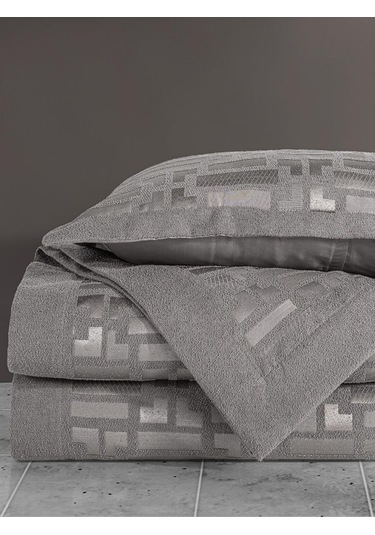Zarif Jakarlı Yatak Örtüsü Alves Gri