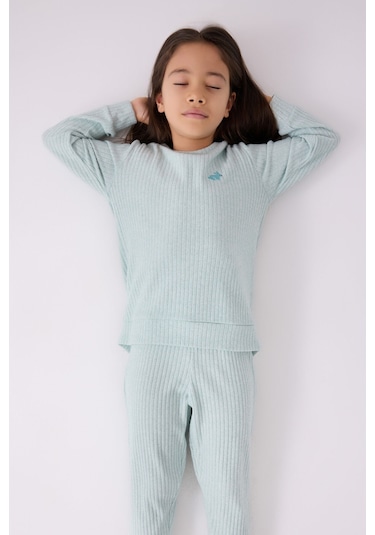 Rolypoly Kız Çocuk Mavi Pijama Takımı Mavi