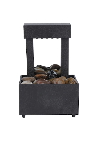 Hangfox Usb Led Işıklı Masaüstü Su Fırtınası - Doğal Taş Dekorasyonlu, Ev Ve Ofis İçin Sakinleştirici Su Sesli Dekoratif Alet