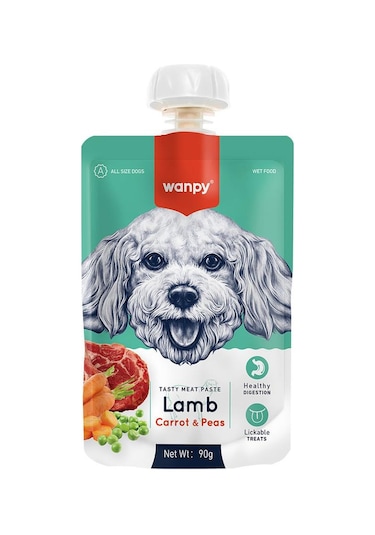 Wanpy Taze Kuzu Etli & Havuçlu Ezme Köpek Maması 90 G
